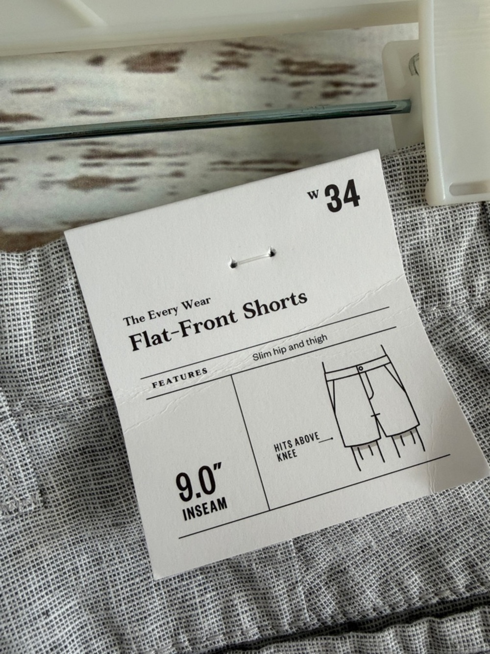 Goodfellow & Co Light Gray Men’s Flat-Front Linen-Blend Shorts - Picture 4 of 8